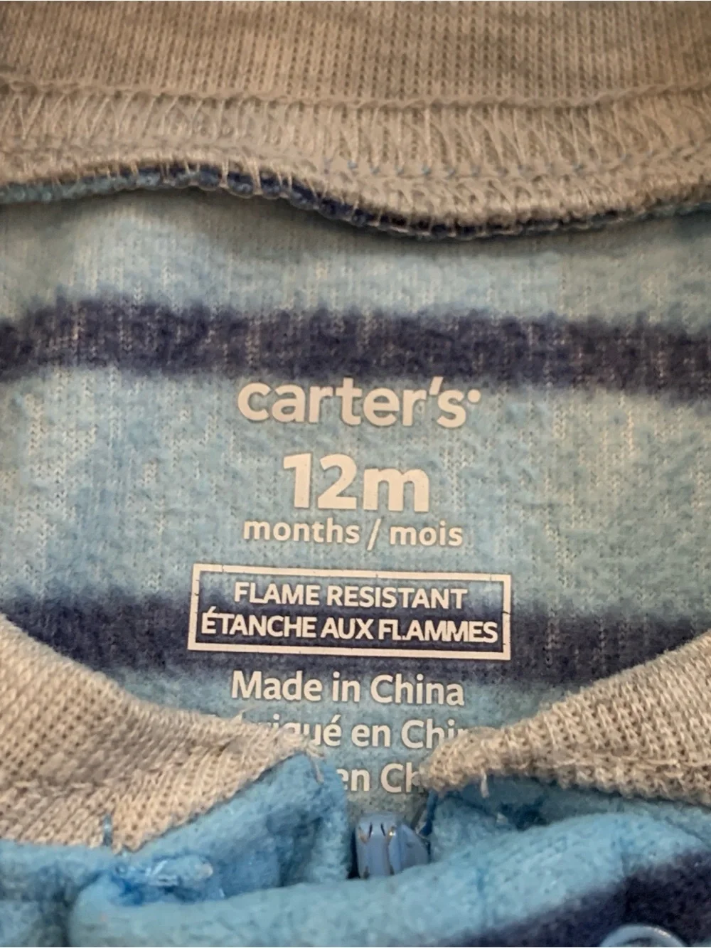 Carter's Baby Boy Size 12 Months Fleece Footed Pajamas Set of 2